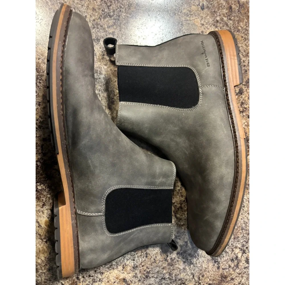 Steve Madden Mens Grey Faux Suede Chelsea Boots Ortholite 13 52-16-11104